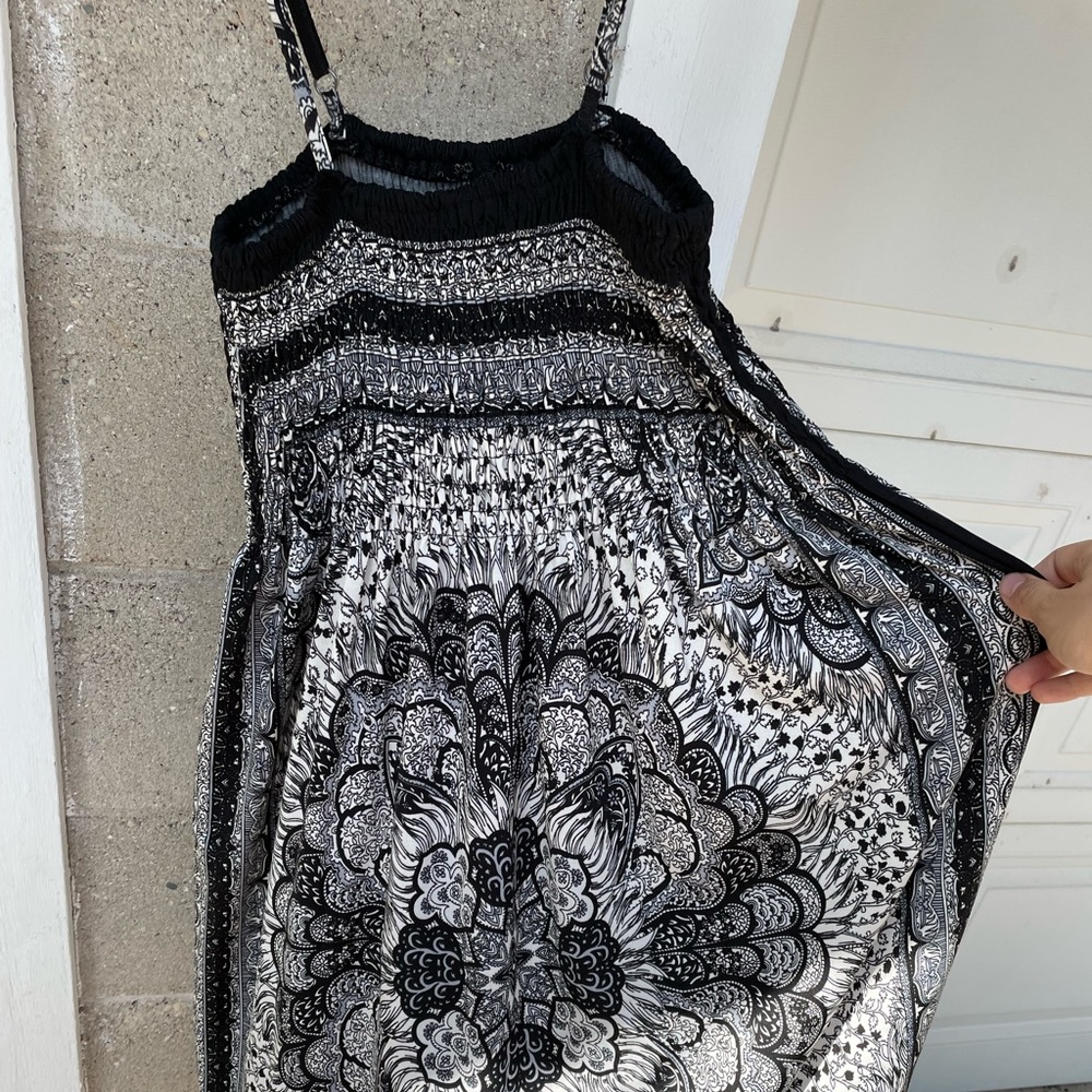 Black & White Paisley Midi Dress